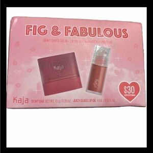 Kaja Dewy Bar Juicy Glass Lip Oil Fig & Fabulous Set Fig Smoothie.